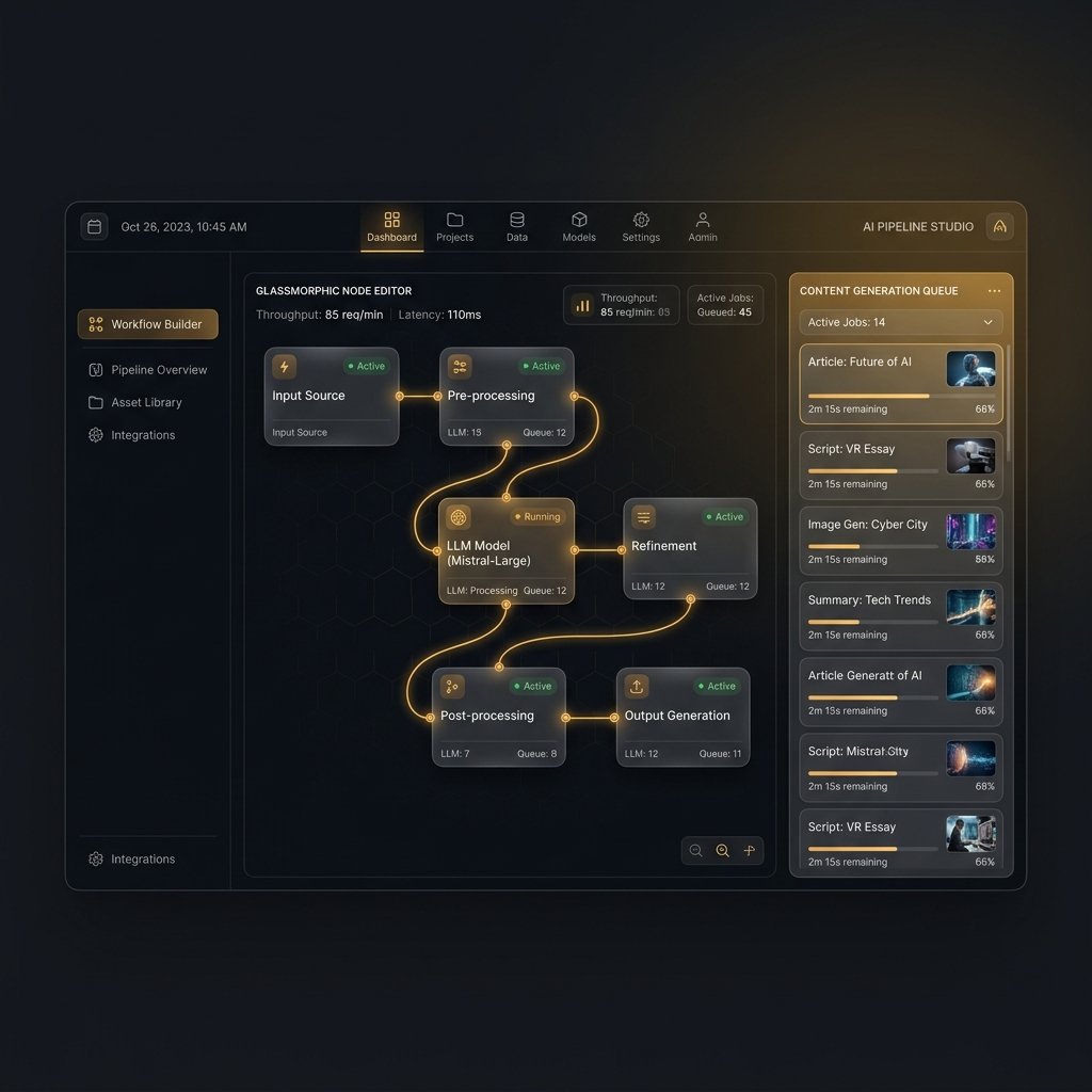 Generative content pipeline for an agency network.